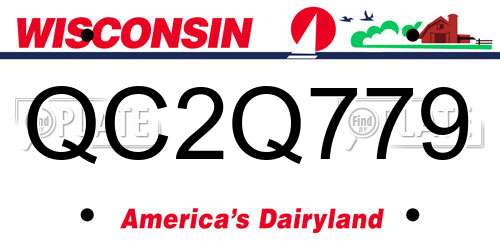 QC2Q779 Wisconsin License Plate