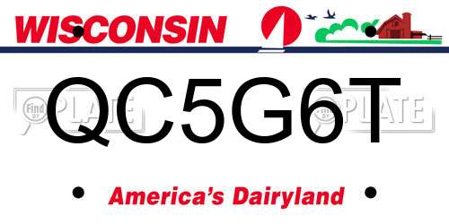 QC5G6T Wisconsin License Plate