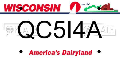 QC5I4A Wisconsin License Plate