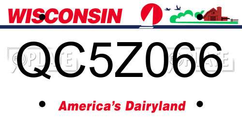 QC5Z066 Wisconsin License Plate