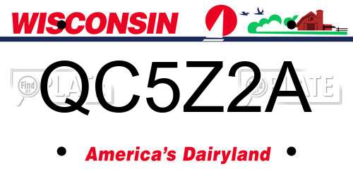 QC5Z2A Wisconsin License Plate