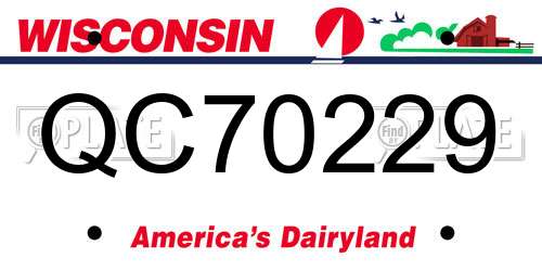 QC70229 Wisconsin License Plate
