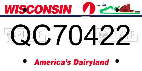 QC70422 Wisconsin License Plate