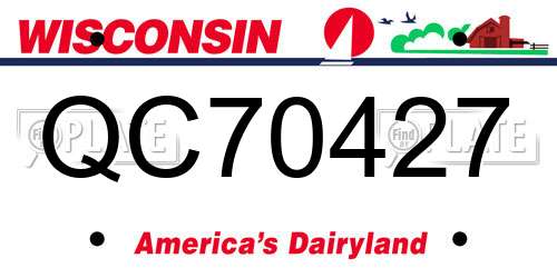 QC70427 Wisconsin License Plate