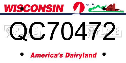 QC70472 Wisconsin License Plate