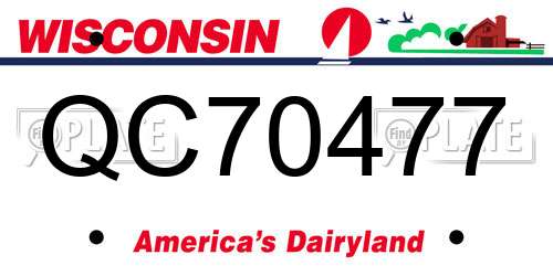 QC70477 Wisconsin License Plate
