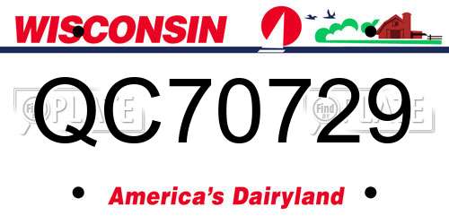 QC70729 Wisconsin License Plate