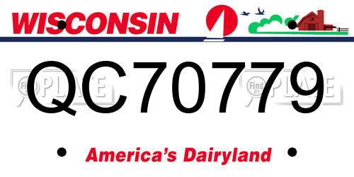 QC70779 Wisconsin License Plate