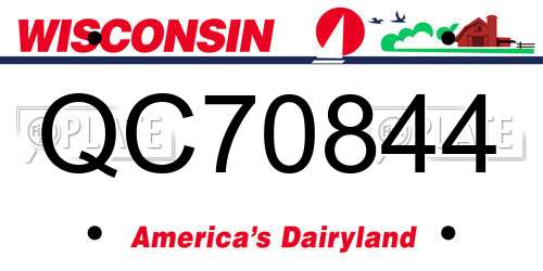 QC70844 Wisconsin License Plate