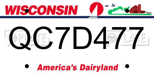 QC7D477 Wisconsin License Plate