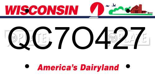 QC7O427 Wisconsin License Plate
