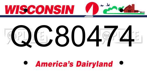 QC80474 Wisconsin License Plate
