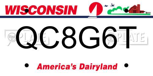 QC8G6T Wisconsin License Plate