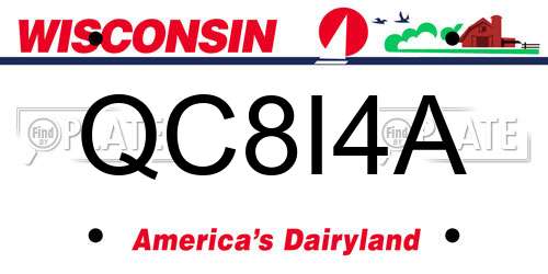 QC8I4A Wisconsin License Plate