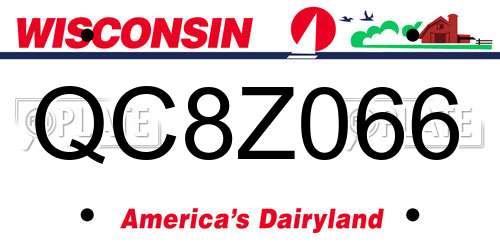 QC8Z066 Wisconsin License Plate