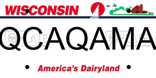 QCAQAMA Wisconsin License Plate