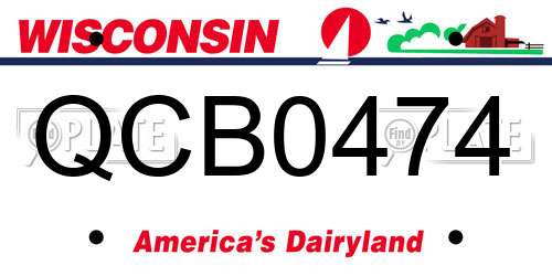 QCB0474 Wisconsin License Plate
