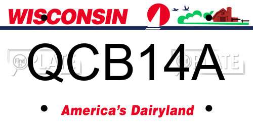 QCB14A Wisconsin License Plate