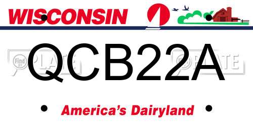 QCB22A Wisconsin License Plate