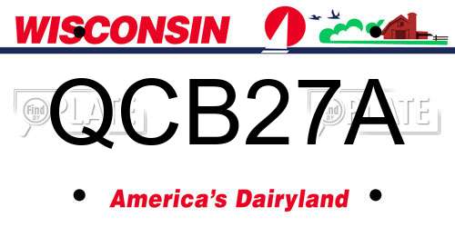 QCB27A Wisconsin License Plate