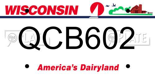 QCB602 Wisconsin License Plate