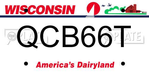 QCB66T Wisconsin License Plate