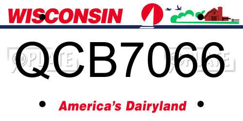 QCB7066 Wisconsin License Plate