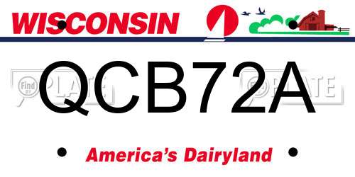 QCB72A Wisconsin License Plate