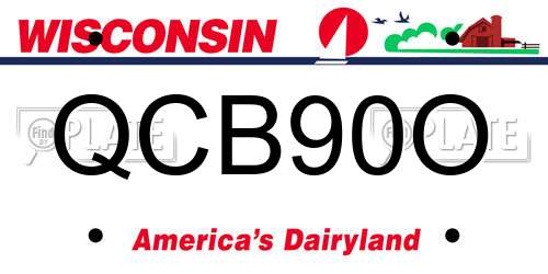 QCB90O Wisconsin License Plate