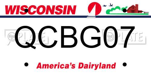 QCBG07 Wisconsin License Plate