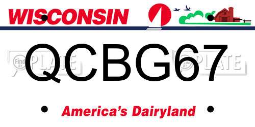 QCBG67 Wisconsin License Plate