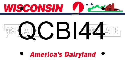 QCBI44 Wisconsin License Plate