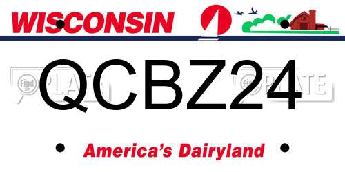 QCBZ24 Wisconsin License Plate