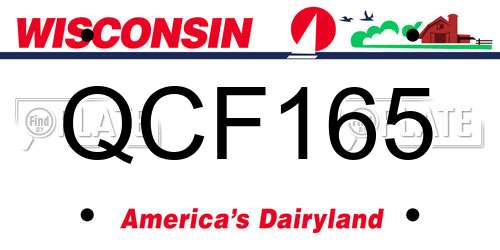 QCF165 Wisconsin License Plate