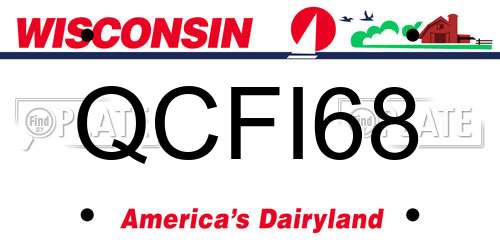 QCFI68 Wisconsin License Plate
