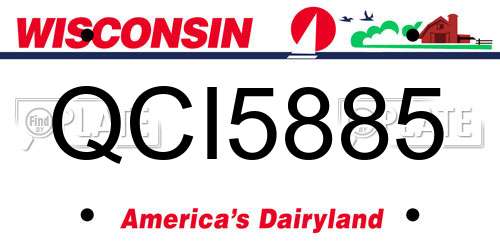 QCI5885 Wisconsin License Plate
