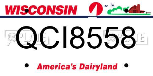 QCI8558 Wisconsin License Plate