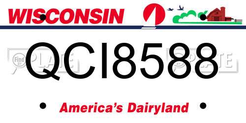 QCI8588 Wisconsin License Plate