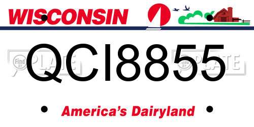 QCI8855 Wisconsin License Plate