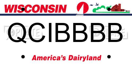 QCIBBBB Wisconsin License Plate