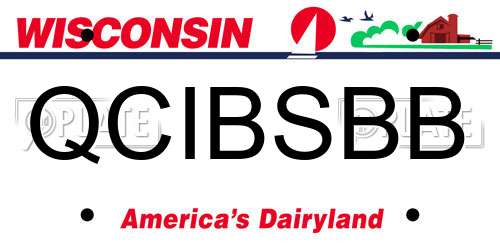 QCIBSBB Wisconsin License Plate