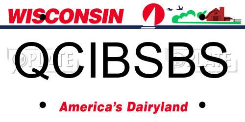 QCIBSBS Wisconsin License Plate