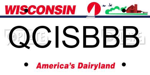 QCISBBB Wisconsin License Plate