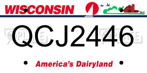 QCJ2446 Wisconsin License Plate