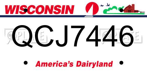 QCJ7446 Wisconsin License Plate