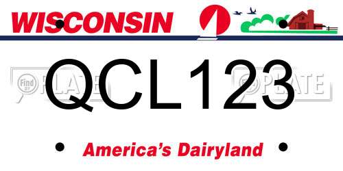 QCL123 Wisconsin License Plate