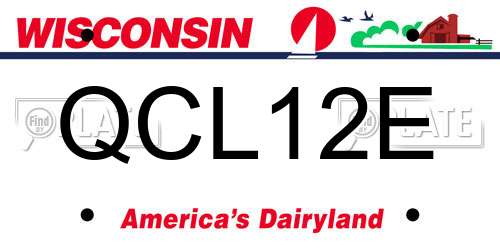 QCL12E Wisconsin License Plate