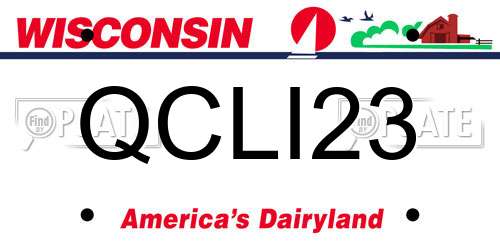 QCLI23 Wisconsin License Plate