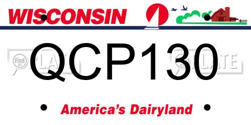 QCP130 Wisconsin License Plate
