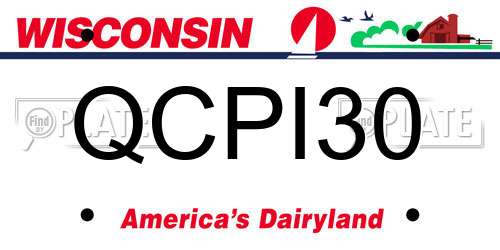 QCPI30 Wisconsin License Plate